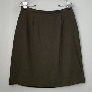 Vintage INC Size 12 Petite Olive Army Green Pencil Skirt Career Office Siren